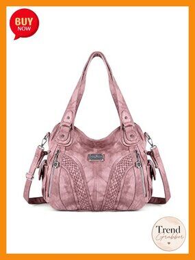 Washed PU Leather Tote Bag Shoulder Satchel Hobo Handbag Large Purses